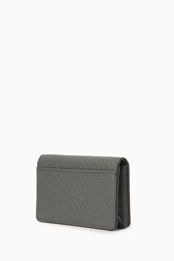 Four-stitch Compact Card Holder in Leather