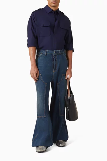 قميص بأزرار صوف