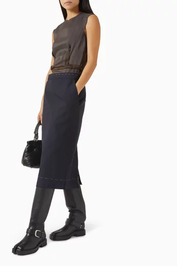 Raw-cut Dress in Wool Blend