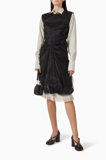 Gathered Midi Dress in Organza