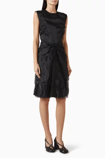 Gathered Midi Dress in Organza