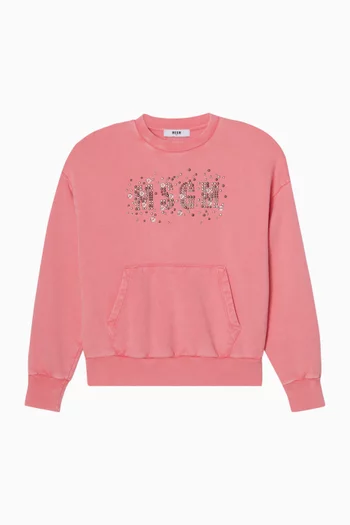 Rhinestone-embellished Crewneck Sweatshirt
