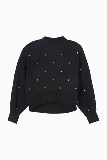Crystal-embellished Sweatshirt in Cotton-fleece