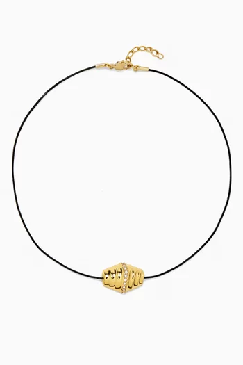 Miele Necklace in 18kt Gold-plating & Leather