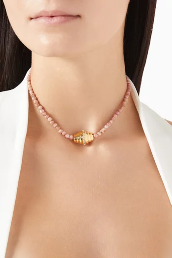 Miele Rhodochrosite Necklace in 18kt Gold-plating