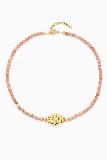 Miele Rhodochrosite Necklace in 18kt Gold-plating