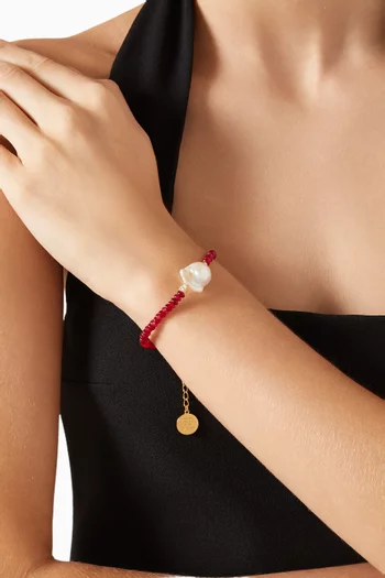 Verity Beaded Bracelet in 18kt Gold-plating