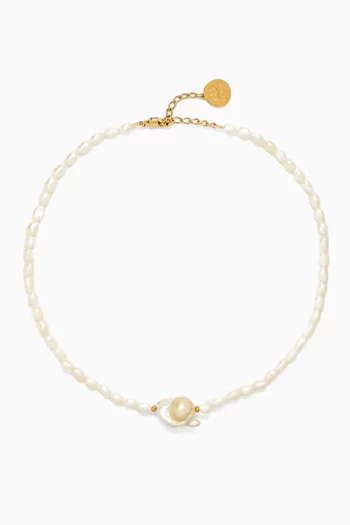 Venus Pearl Necklace in 18kt Gold-plating