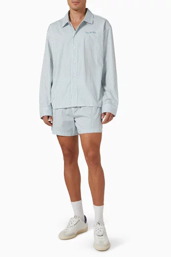 Wordmark Button-up Shirt in Cotton Poplin