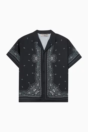 Paisley Print Shirt in Recycled Satin