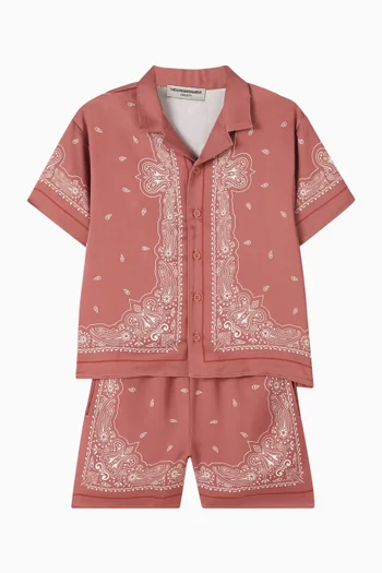 Paisley Print Shirt in Recycled Satin