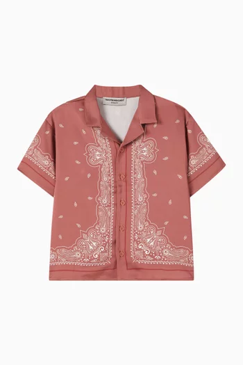 Paisley Print Shirt in Recycled Satin
