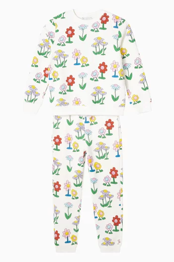 Floral-print Tracksuit in Cotton-fleece