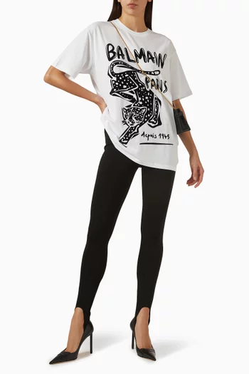 Leopard-print Oversized T-shirt in Cotton