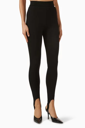 Zipped Stirrup Leggings in Jersey