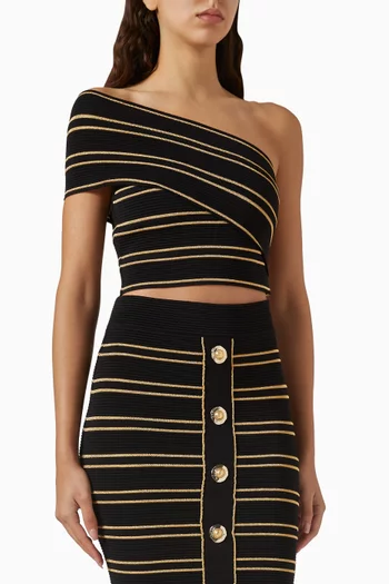 One-shoulder Crop Top in Viscose-knit