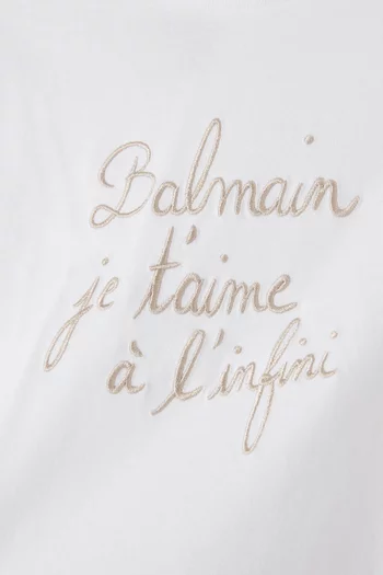 Logo-embroidered T-shirt in Cotton