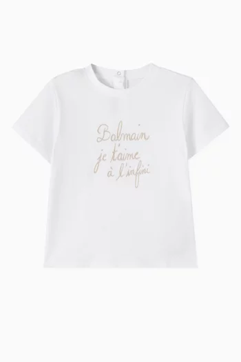 Logo-embroidered T-shirt in Cotton