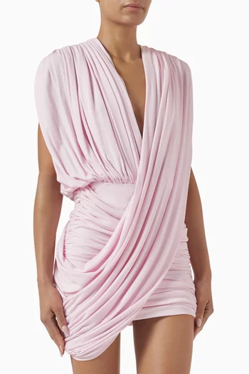 V-neck Draped Mini Dress