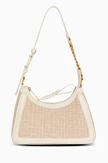 B-Army Monogram Shoulder Bag in Canvas & Leather