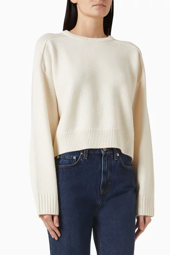 Bruzzi Cropped Sweater in Wool-cashmere