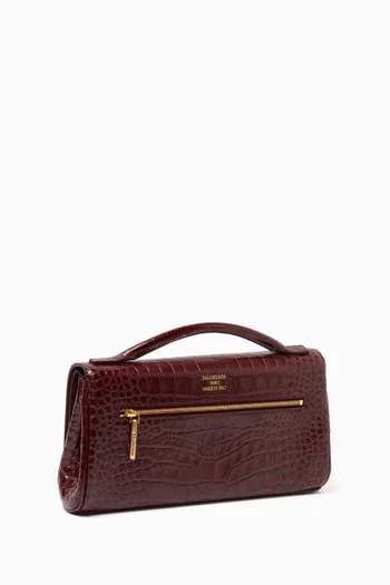 Small Bel Air Clutch Bag in Croc-embossed Leather