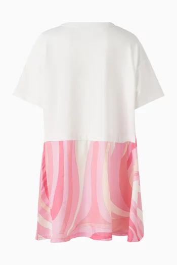 Abstract Print T-shirt Dress in Jersey