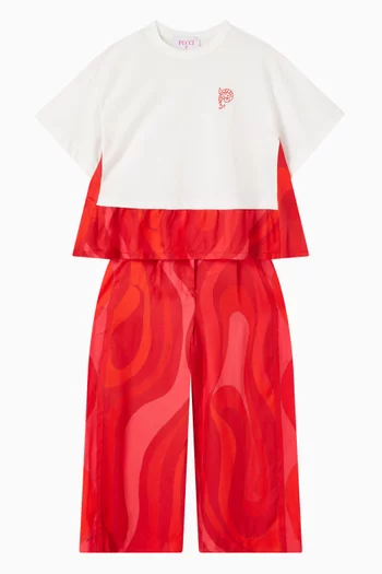 Abstract Relaxed T-shirt in Cotton