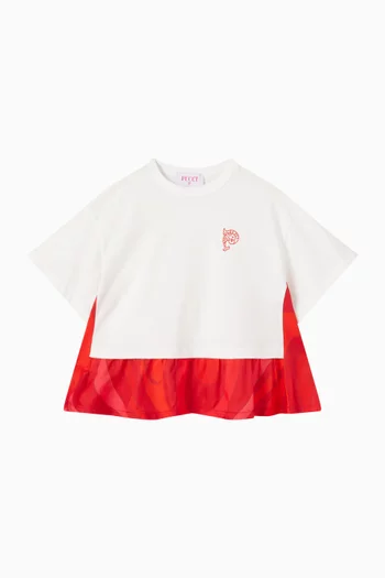 Abstract Relaxed T-shirt in Cotton