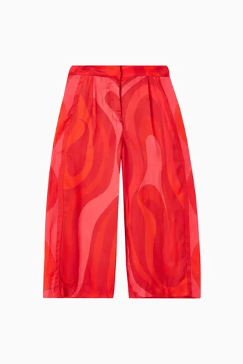 Abstract Print Pants in Viscose