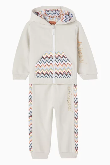 Chevron Printed Tracksuit Set