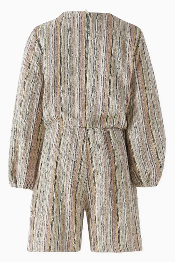 Striped Knitted Jumpsuit in Lurex Threading