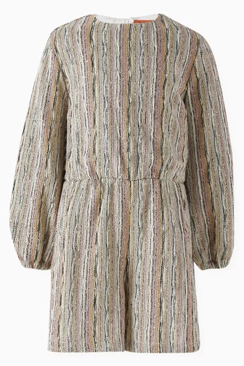 Striped Knitted Jumpsuit in Lurex Threading