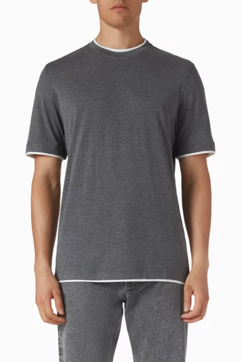 Faux-layering T-shirt in Cotton