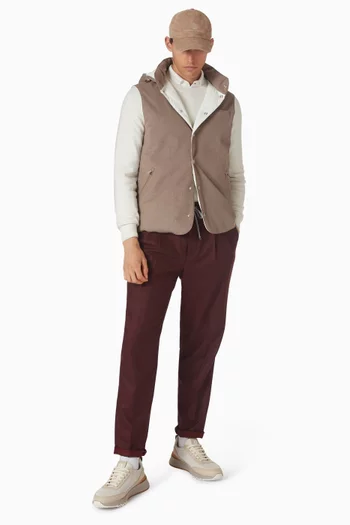 Flannel Down Vest in Wool
