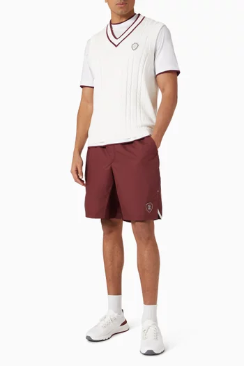Faux-layering T-shirt in Stretch Nylon
