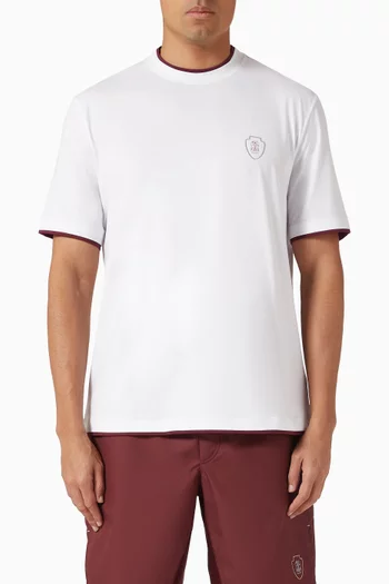 Faux-layering T-shirt in Stretch Nylon
