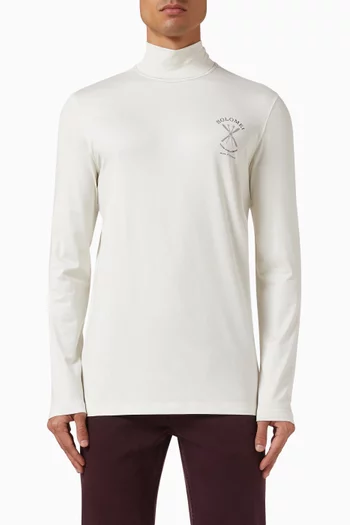 Printed Golf T-shirt in Silk