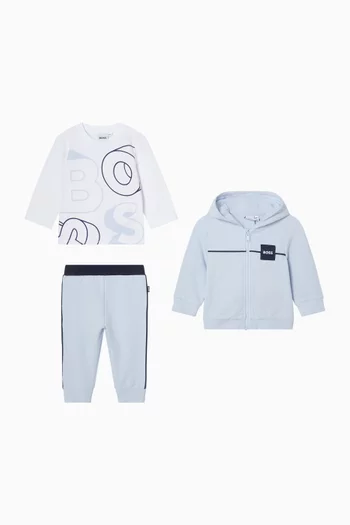 3-piece Logo Tracksuit Set in Cotton