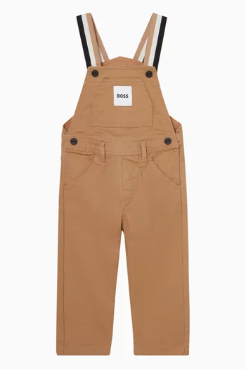Logo Dungarees in Stretchy Cotton