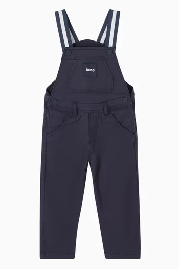 Logo Dungarees in Stretchy Cotton