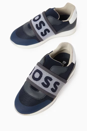 Logo Sneakers in Leather & Textile