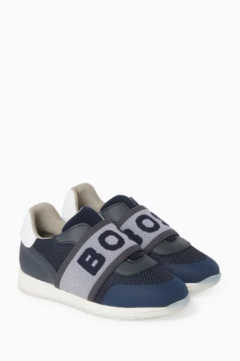 Logo Sneakers in Leather & Textile