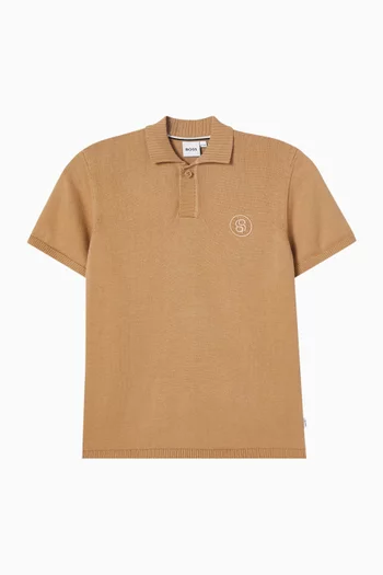 Double B Embroidered Polo Shirt in Cotton