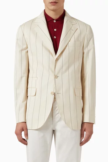 Striped Deconstructed Blazer in Wool-cotton
