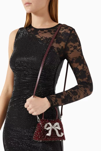 Micro Beaded Bow Bag in Leather