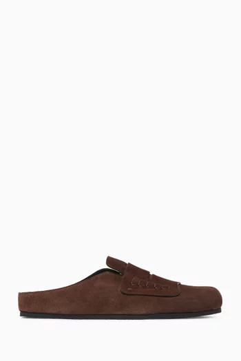 Les Mules Mocassins in Suede