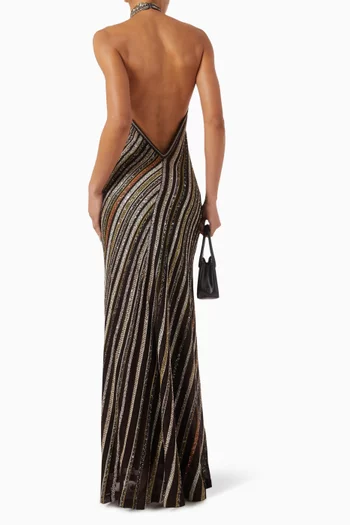 Sequin-embellished Knit Dress