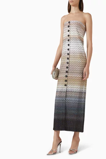 فستان بلا حمالات نسيج رايون