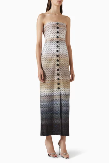 فستان بلا حمالات نسيج رايون